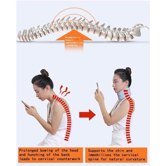 Neck Brace for Sleeping, Soft Foam Cervical Collar for Neck Pain and Support (M) - Picture 7 of 8